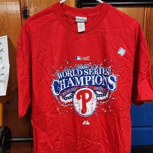 Majestic Red World Series Champions T-Shirt